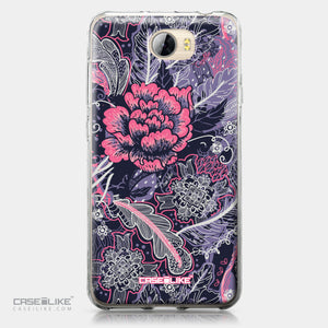 Huawei Y5 II / Y5 2 / Honor 5 / Honor Play 5 / Honor 5 Play case Vintage Roses and Feathers Blue 2252 | CASEiLIKE.com