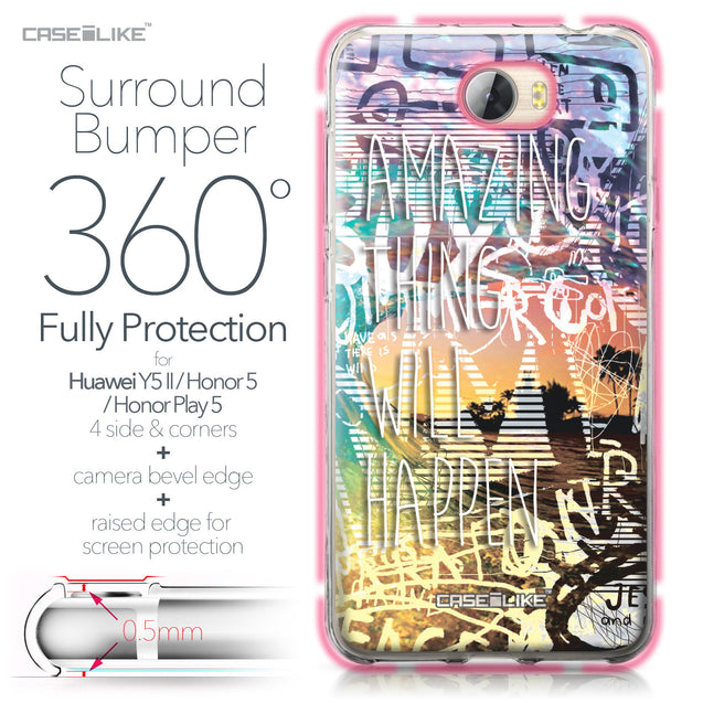 Huawei Y5 II / Y5 2 / Honor 5 / Honor Play 5 / Honor 5 Play case Graffiti 2729 Bumper Case Protection | CASEiLIKE.com