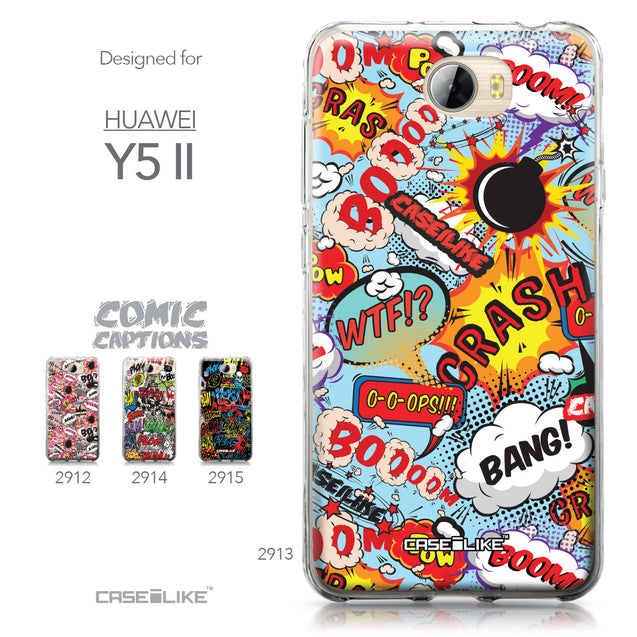 Huawei Y5 II / Y5 2 / Honor 5 / Honor Play 5 / Honor 5 Play case Comic Captions Blue 2913 Collection | CASEiLIKE.com