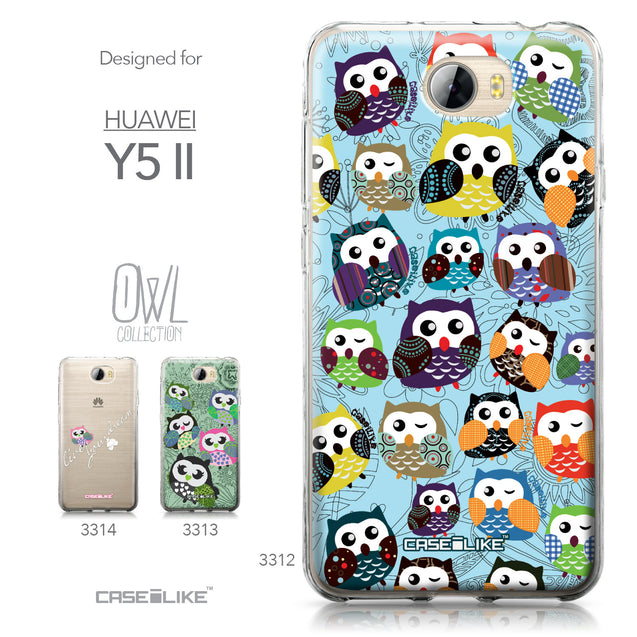 Huawei Y5 II / Y5 2 / Honor 5 / Honor Play 5 / Honor 5 Play case Owl Graphic Design 3312 Collection | CASEiLIKE.com