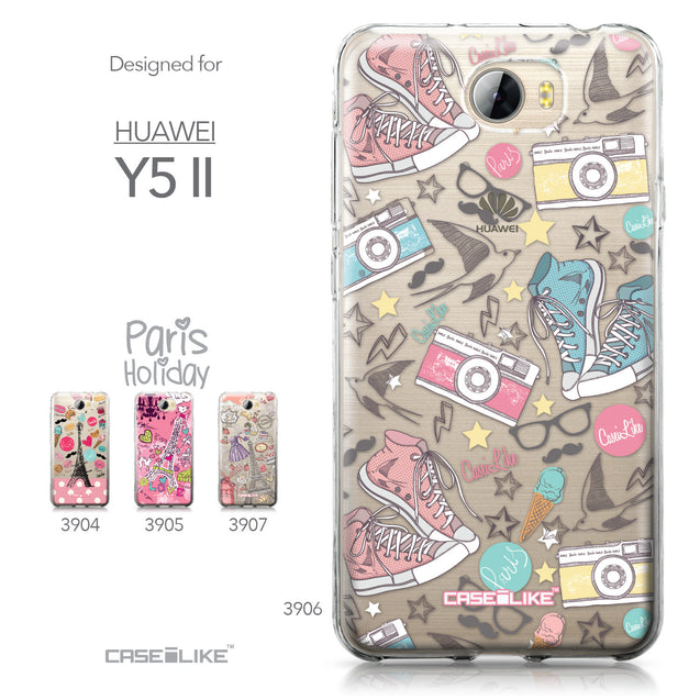 Huawei Y5 II / Y5 2 / Honor 5 / Honor Play 5 / Honor 5 Play case Paris Holiday 3906 Collection | CASEiLIKE.com
