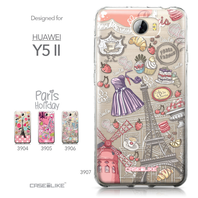 Huawei Y5 II / Y5 2 / Honor 5 / Honor Play 5 / Honor 5 Play case Paris Holiday 3907 Collection | CASEiLIKE.com