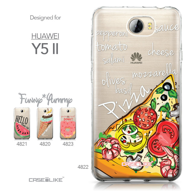 Huawei Y5 II / Y5 2 / Honor 5 / Honor Play 5 / Honor 5 Play case Pizza 4822 Collection | CASEiLIKE.com