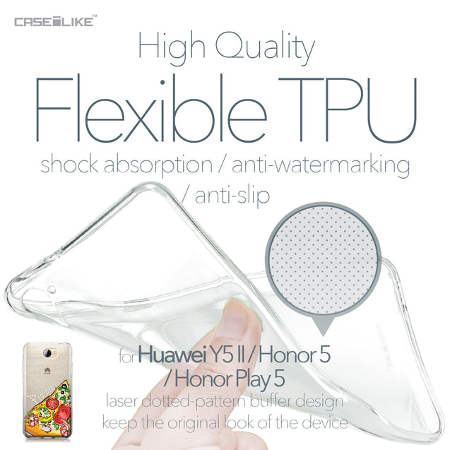 Huawei Y5 II / Y5 2 / Honor 5 / Honor Play 5 / Honor 5 Play case Pizza 4822 Soft Gel Silicone Case | CASEiLIKE.com