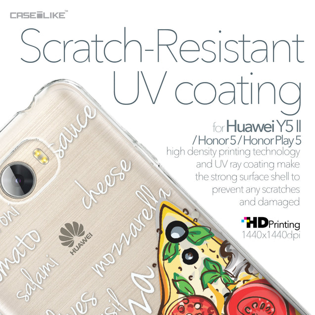 Huawei Y5 II / Y5 2 / Honor 5 / Honor Play 5 / Honor 5 Play case Pizza 4822 with UV-Coating Scratch-Resistant Case | CASEiLIKE.com