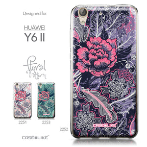 Huawei Y6 II / Honor Holly 3 case Vintage Roses and Feathers Blue 2252 Collection | CASEiLIKE.com