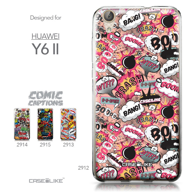 Huawei Y6 II / Honor Holly 3 case Comic Captions Pink 2912 Collection | CASEiLIKE.com