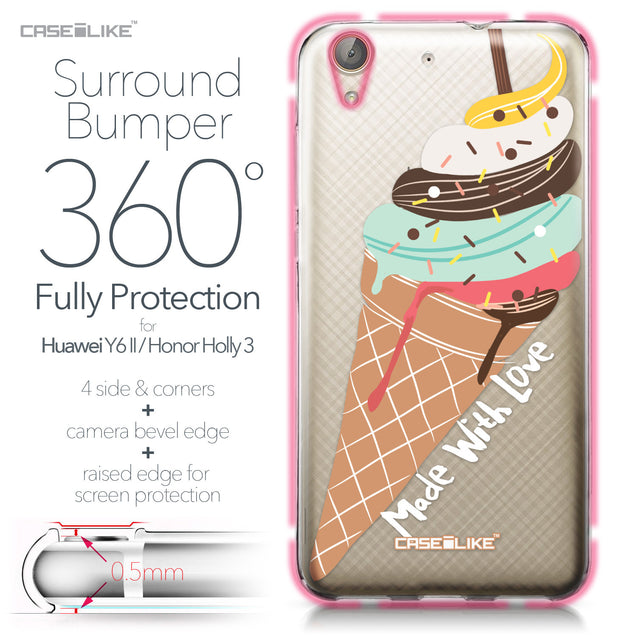 Huawei Y6 II / Honor Holly 3 case Ice Cream 4820 Bumper Case Protection | CASEiLIKE.com