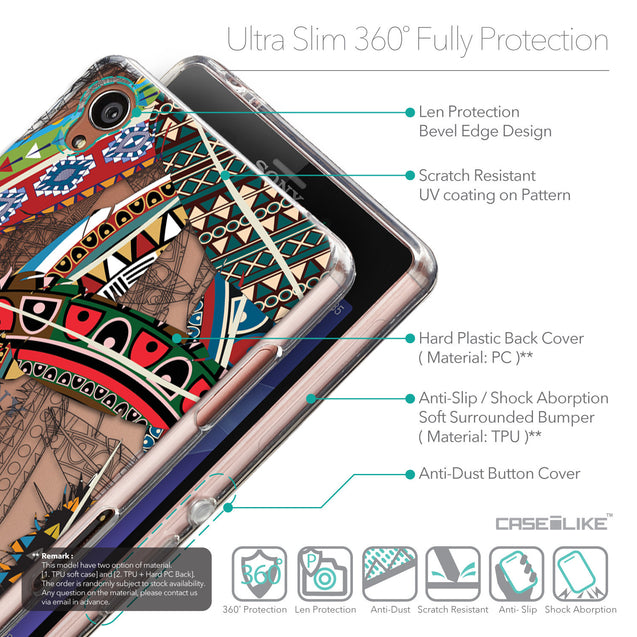 Details in English - CASEiLIKE Sony Xperia Z3 back cover Indian Tribal Theme Pattern 2055