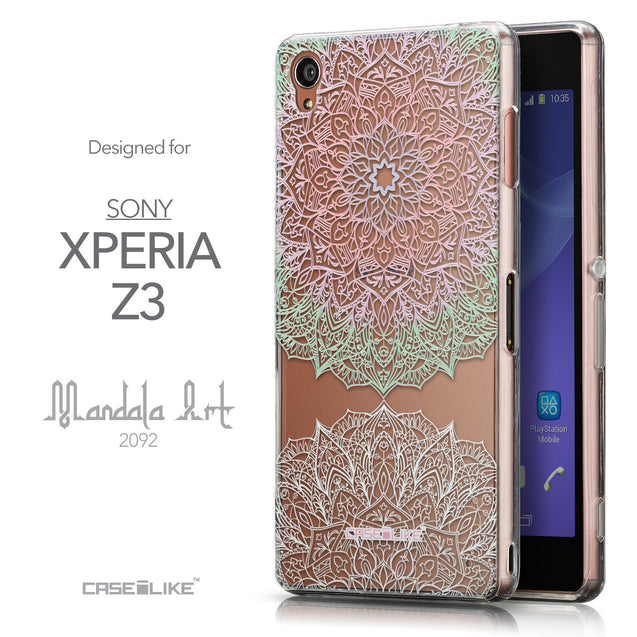 Front & Side View - CASEiLIKE Sony Xperia Z3 back cover Mandala Art 2092