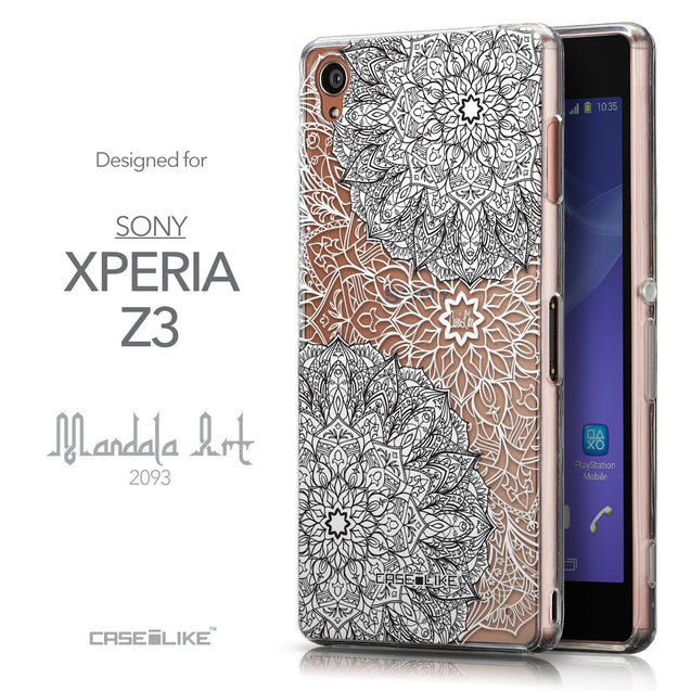 Front & Side View - CASEiLIKE Sony Xperia Z3 back cover Mandala Art 2093