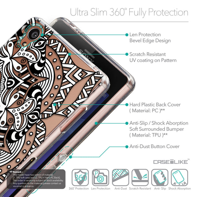 Details in English - CASEiLIKE Sony Xperia Z3 back cover Mandala Art 2096