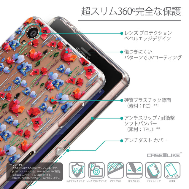 Details in Japanese - CASEiLIKE Sony Xperia Z3 back cover Watercolor Floral 2233