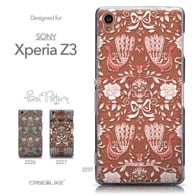 Collection - CASEiLIKE Sony Xperia Z3 back cover Roses Ornamental Skulls Peacocks 2237