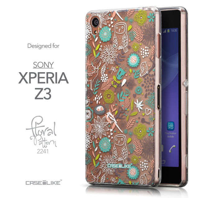 Front & Side View - CASEiLIKE Sony Xperia Z3 back cover Spring Forest White 2241