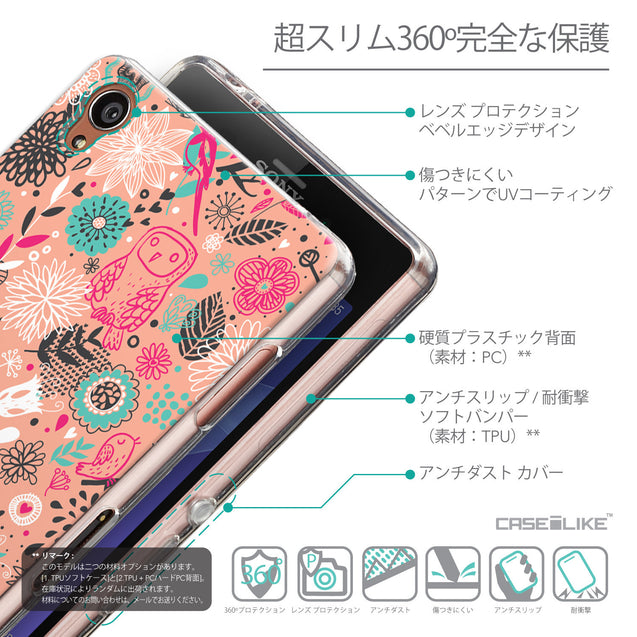 Details in Japanese - CASEiLIKE Sony Xperia Z3 back cover Spring Forest Pink 2242