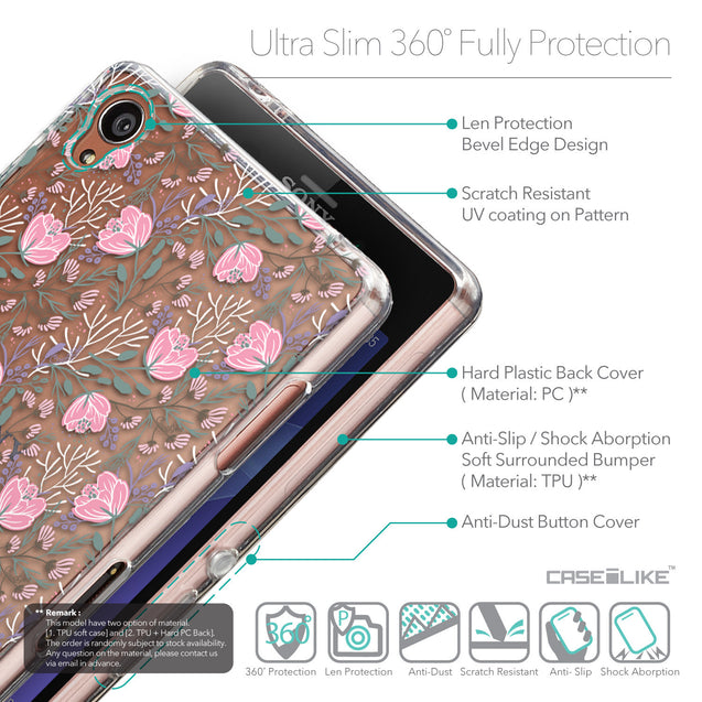 Details in English - CASEiLIKE Sony Xperia Z3 back cover Flowers Herbs 2246