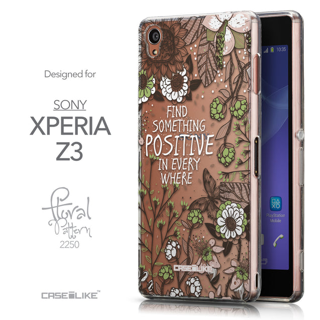 Front & Side View - CASEiLIKE Sony Xperia Z3 back cover Blooming Flowers 2250