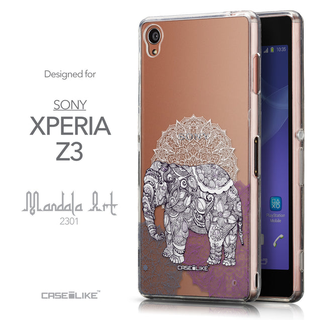 Front & Side View - CASEiLIKE Sony Xperia Z3 back cover Mandala Art 2301