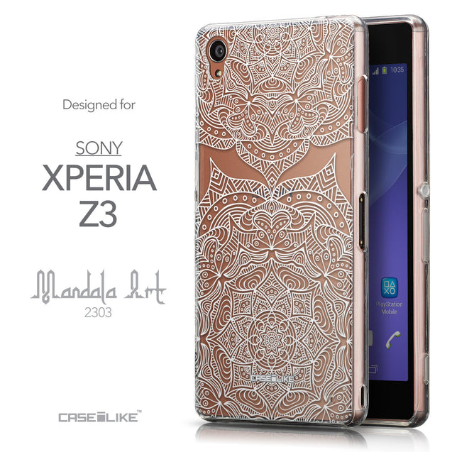 Front & Side View - CASEiLIKE Sony Xperia Z3 back cover Mandala Art 2303