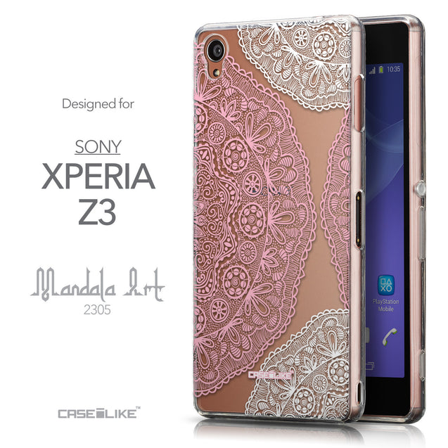 Front & Side View - CASEiLIKE Sony Xperia Z3 back cover Mandala Art 2305