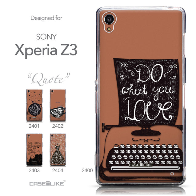 Collection - CASEiLIKE Sony Xperia Z3 back cover Quote 2400