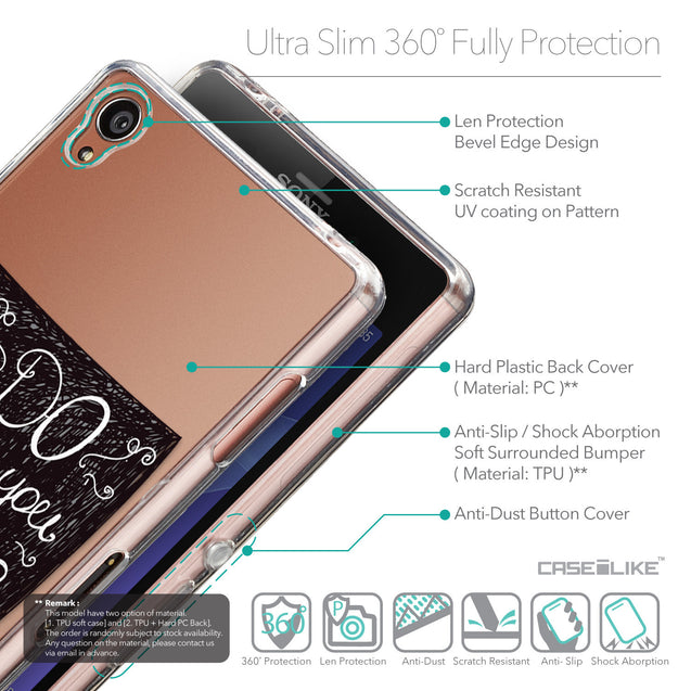 Details in English - CASEiLIKE Sony Xperia Z3 back cover Quote 2400