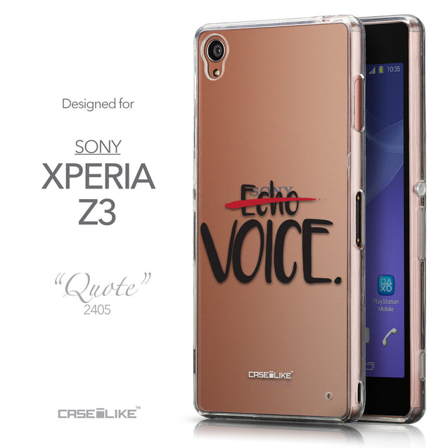 Front & Side View - CASEiLIKE Sony Xperia Z3 back cover Quote 2405