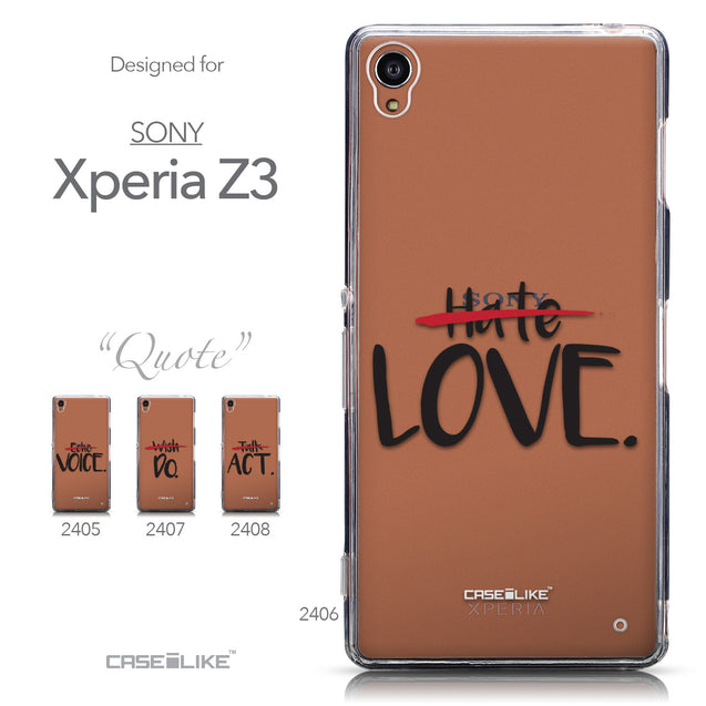 Collection - CASEiLIKE Sony Xperia Z3 back cover Quote 2406