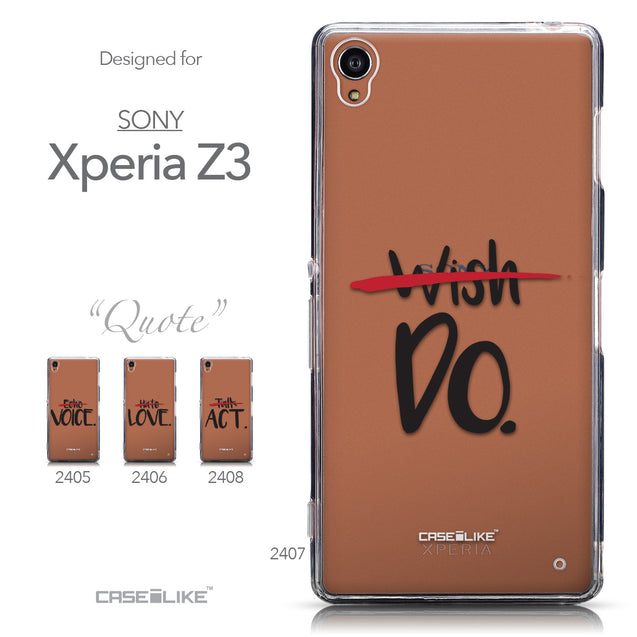 Collection - CASEiLIKE Sony Xperia Z3 back cover Quote 2407