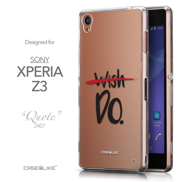 Front & Side View - CASEiLIKE Sony Xperia Z3 back cover Quote 2407