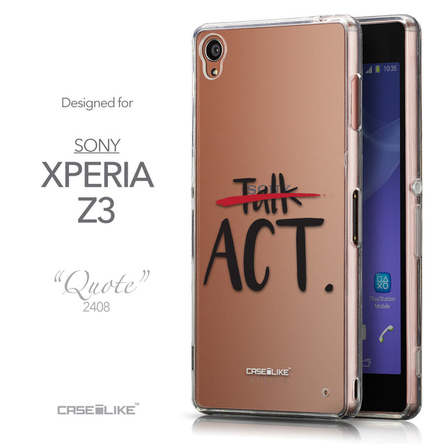 Front & Side View - CASEiLIKE Sony Xperia Z3 back cover Quote 2408
