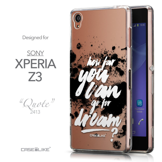 Front & Side View - CASEiLIKE Sony Xperia Z3 back cover Quote 2413