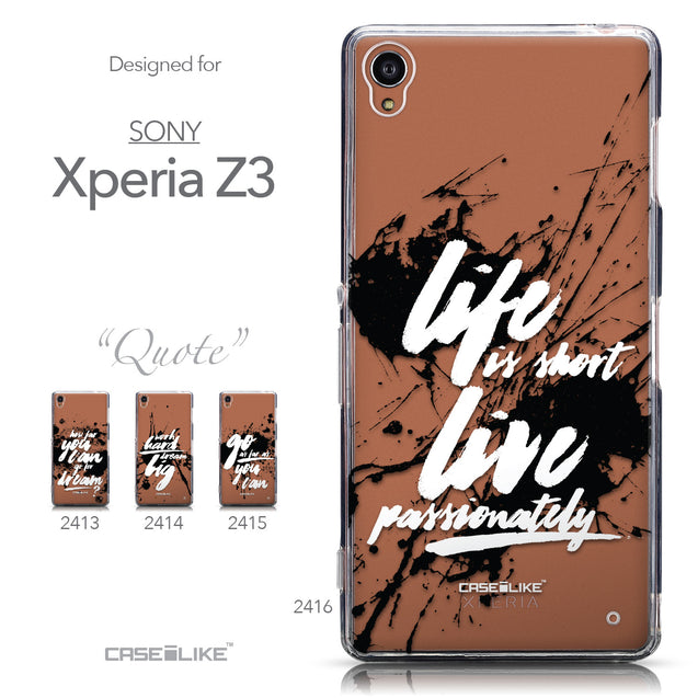 Collection - CASEiLIKE Sony Xperia Z3 back cover Quote 2416