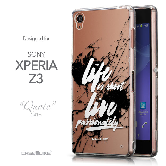 Front & Side View - CASEiLIKE Sony Xperia Z3 back cover Quote 2416