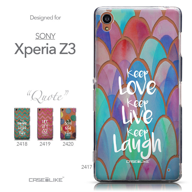 Collection - CASEiLIKE Sony Xperia Z3 back cover Quote 2417