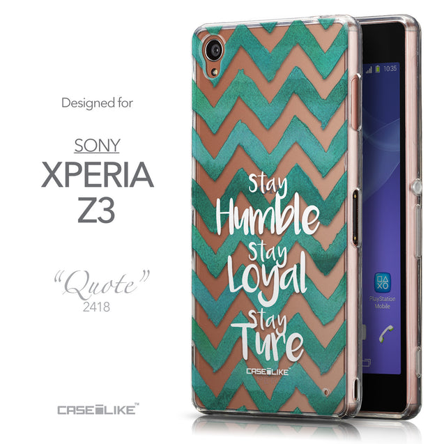 Front & Side View - CASEiLIKE Sony Xperia Z3 back cover Quote 2418
