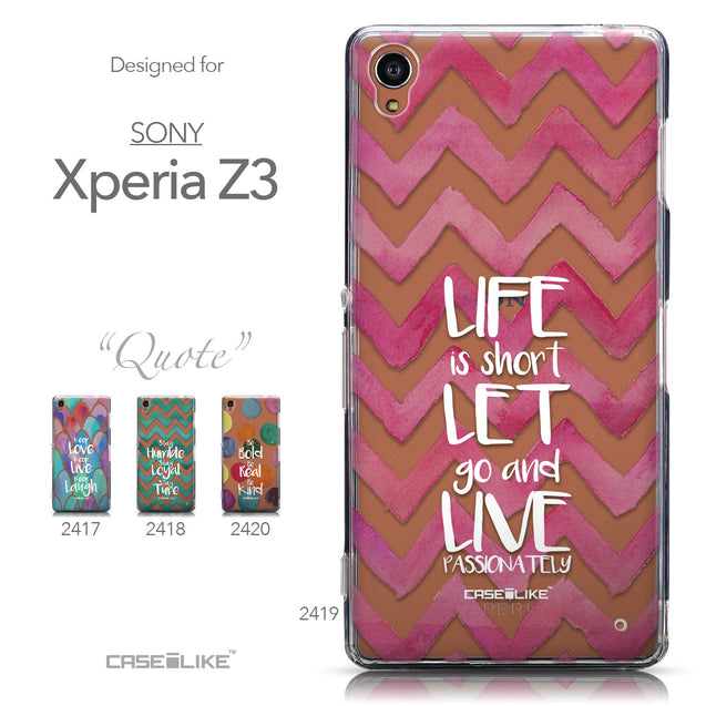 Collection - CASEiLIKE Sony Xperia Z3 back cover Quote 2419