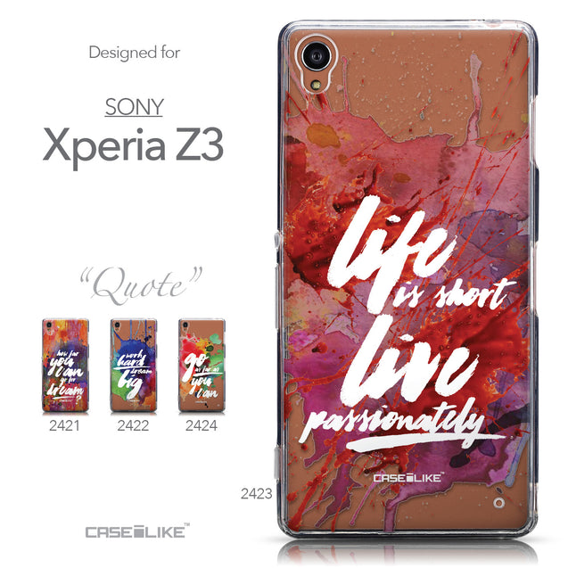 Collection - CASEiLIKE Sony Xperia Z3 back cover Quote 2423