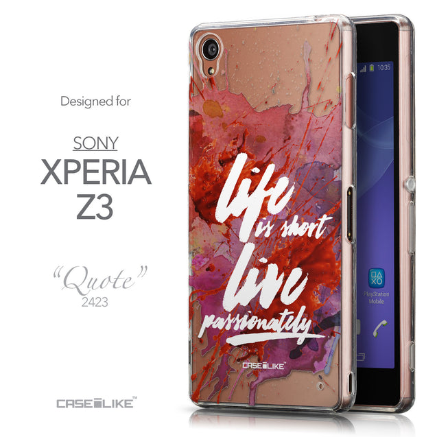 Front & Side View - CASEiLIKE Sony Xperia Z3 back cover Quote 2423