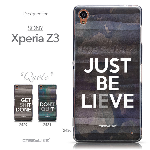 Collection - CASEiLIKE Sony Xperia Z3 back cover Quote 2430