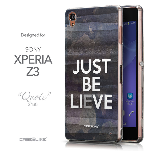 Front & Side View - CASEiLIKE Sony Xperia Z3 back cover Quote 2430
