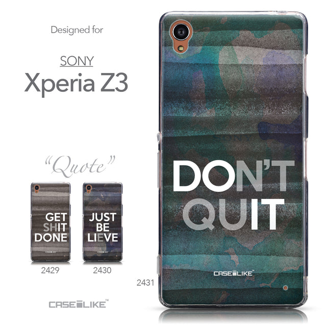 Collection - CASEiLIKE Sony Xperia Z3 back cover Quote 2431