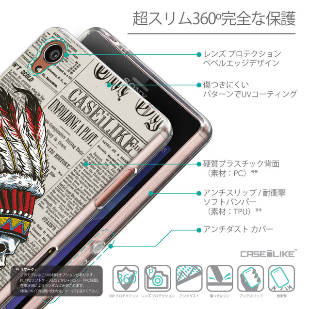 Details in Japanese - CASEiLIKE Sony Xperia Z3 back cover Art of Skull 2522