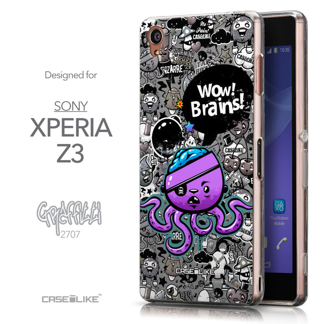 Front & Side View - CASEiLIKE Sony Xperia Z3 back cover Graffiti 2707