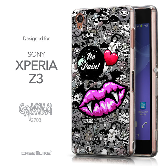 Front & Side View - CASEiLIKE Sony Xperia Z3 back cover Graffiti 2708