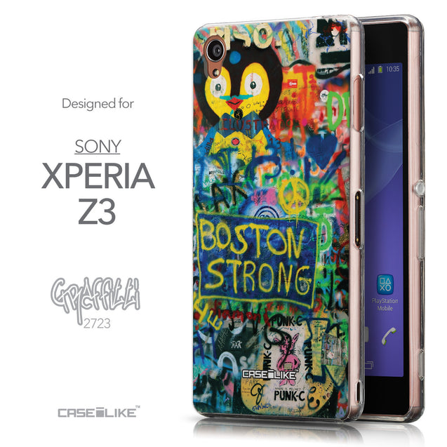 Front & Side View - CASEiLIKE Sony Xperia Z3 back cover Graffiti 2723