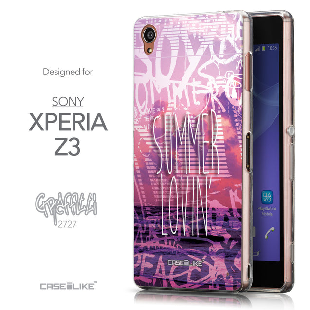 Front & Side View - CASEiLIKE Sony Xperia Z3 back cover Graffiti 2727