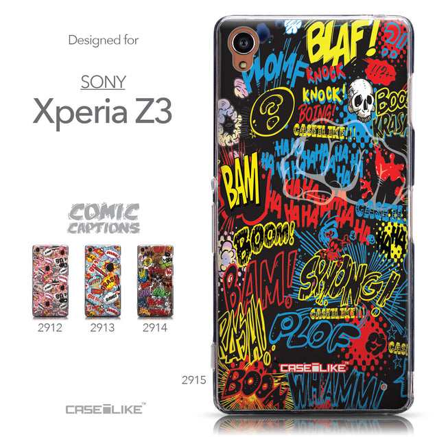 Collection - CASEiLIKE Sony Xperia Z3 back cover Comic Captions Black 2915