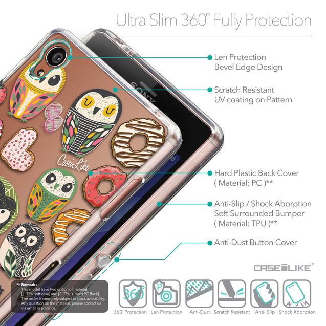 Details in English - CASEiLIKE Sony Xperia Z3 back cover Owl Graphic Design 3315